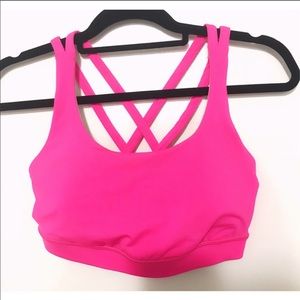 Hot pink lululemon energy bra 8
